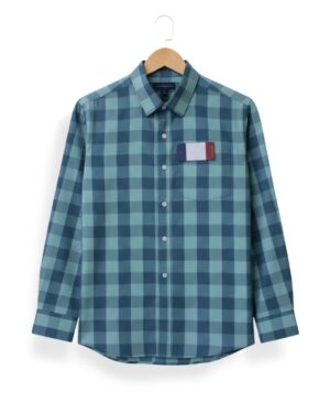 Men’s full-sleeve buffalo check cotton shirt - DM250738