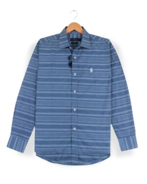 Men’s full sleeve horizontal stripe casual shirt - ST250711