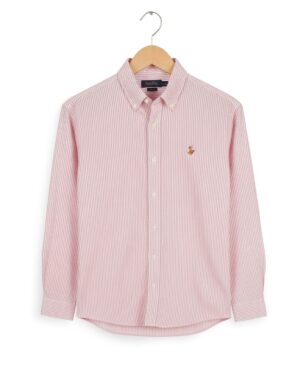 Classic candy stripe cotton full sleeve shirt - pink & white - ST250710