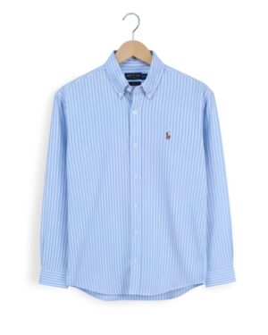 Men’s full sleeve wide stripe shirt – Blue & White - ST250715