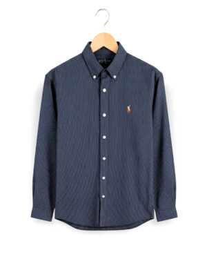 Navy pinstripe formal shirt for men - ST250