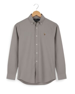 Solid Gray oxford cotton formal shirt for men - SOL250707