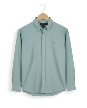 Solid Teel oxford cotton formal shirt for men - SOL250704