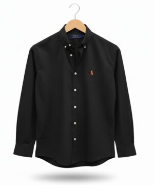 Men’s full sleeve pinstripe black premium shirt - ST250717