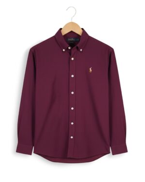 Solid purple oxford cotton formal shirt for men - SOL250702