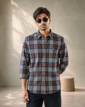The Horizon Multi-Plaid Essential Cotton Shirt