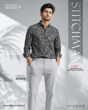 Exclusive Charcoal Base Print Casual Shirt